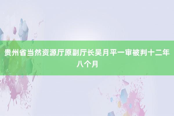 贵州省当然资源厅原副厅长吴月平一审被判十二年八个月
