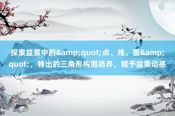探索盆景中的&quot;点、线、面&quot;，特出的三角形构图扬弃，赋予盆景动感