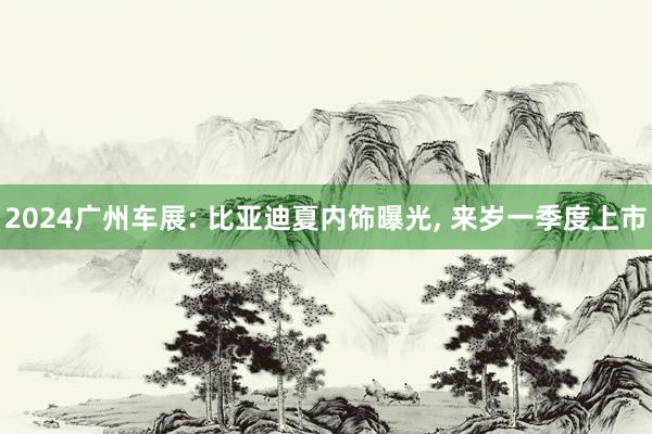 2024广州车展: 比亚迪夏内饰曝光, 来岁一季度上市